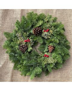 Cascadia Wreath with Cone 20"