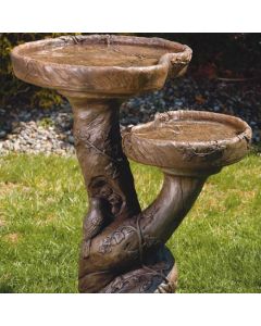 Double Woodscape Bird Bath